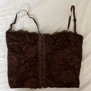 brown corset top